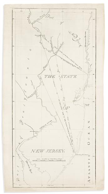 (NEW JERSEY.) Shepard Kollock, publisher. The State of New Jersey.                                                                               